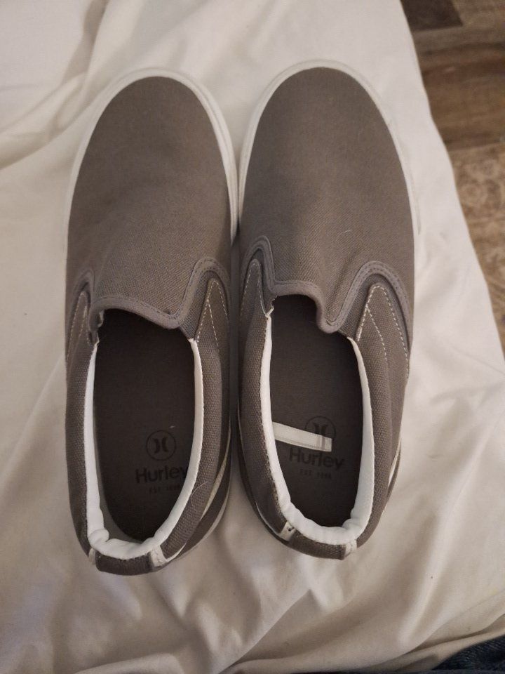 Hurley Men's Gray Canvas Slip-On Shoes