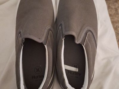 Hurley Men's Gray Canvas Slip-On Shoes