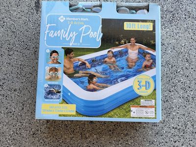 Member's Mark 10ft Family Pool with 3D Action & Goggles - 120"x72"x22"