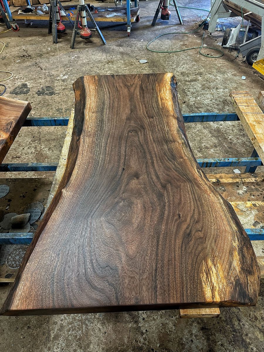 Handcrafted Live Edge Walnut Slab 58" Coffee Table