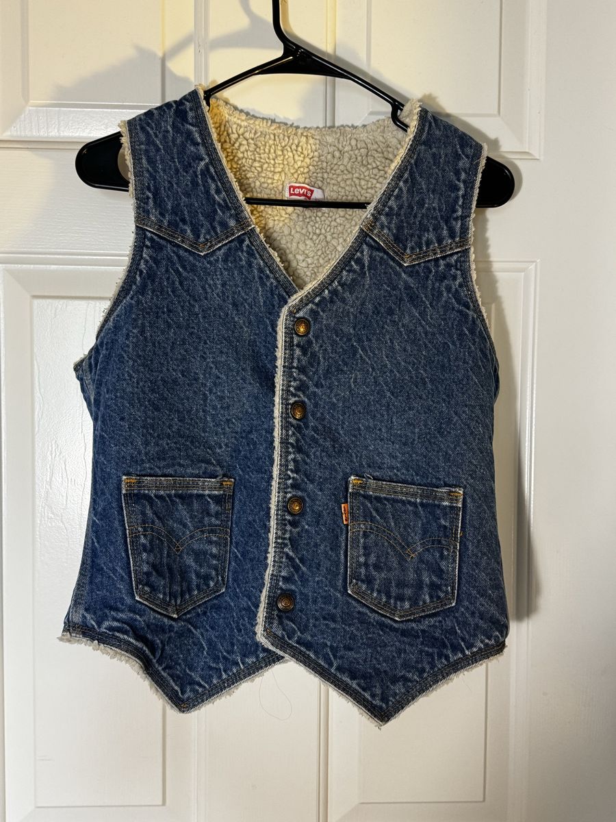 Vintage Levi's Denim Sherpa Lined Vest
