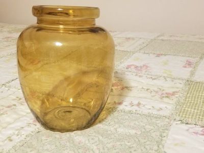 Vase, thick, amber color