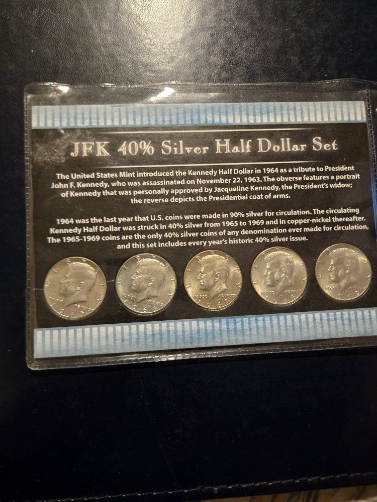 JFK 40% Silver Half Dollar Set (1965-1969) - Complete 5-Coin Collection