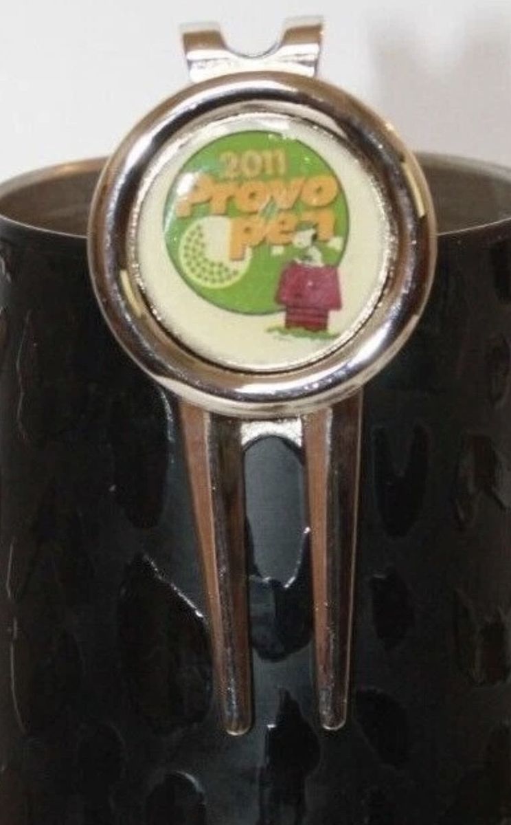 2011 Provo Open Metal Golf Tee Remover w/ Belt Hook — Acrylic Snoopy Emblem