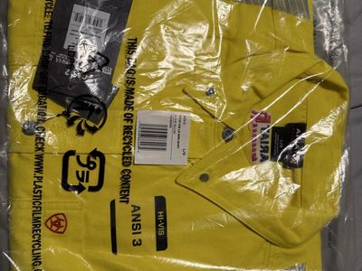 **Ariat FR high vis yellow button up shirt**