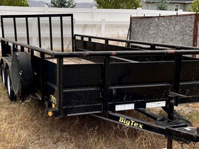 Big Tex 70TV Tandem Axle Utility Trailer with Ramp Gate & Spare Tire, 16 foot