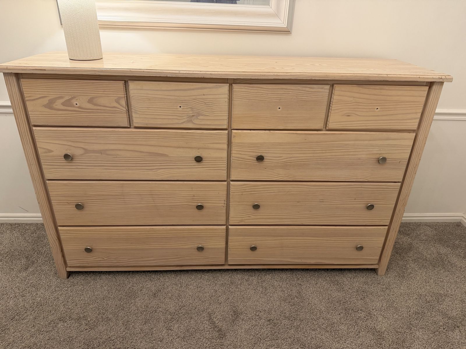 10-Drawer Solid Pine Dresser