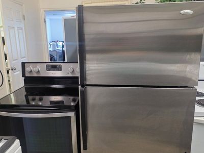 whirpool refrigerator and electric stove