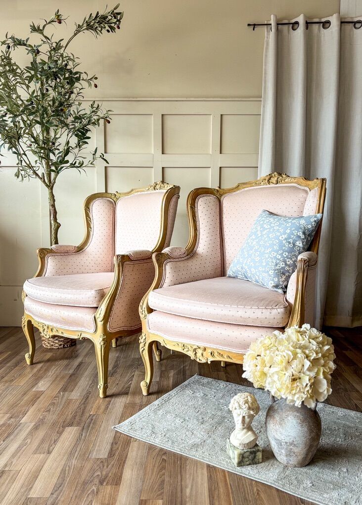 *FREE DELIVERY* Vintage French Wingback Chairs