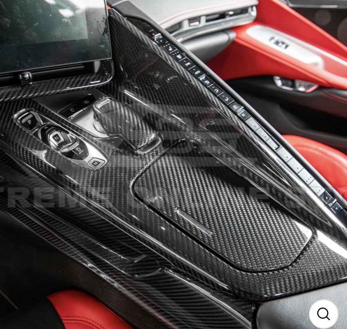 Carbon Fiber Car Interior Trim Kit for Corvette C8 Stingray & Z06 2020-2023 - Shift Knob, Console