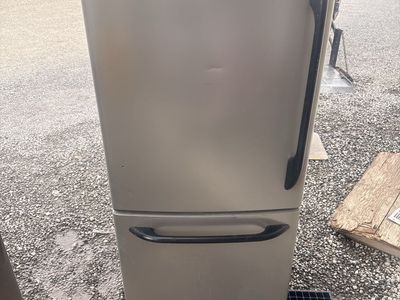Stainless Steel Bottom Freezer Refrigerator with Black Handles