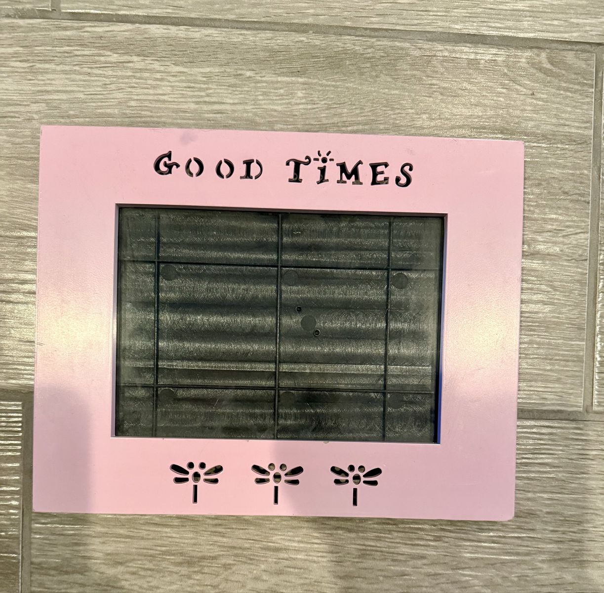 Pink 'Good Times' Picture Frame with Dragonfly Details 5x7