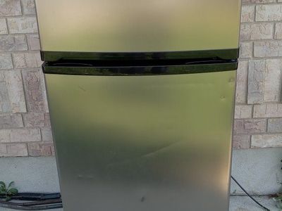 Danby Dual-Door Mini Fridge with Freezer – Stainless Steel Look