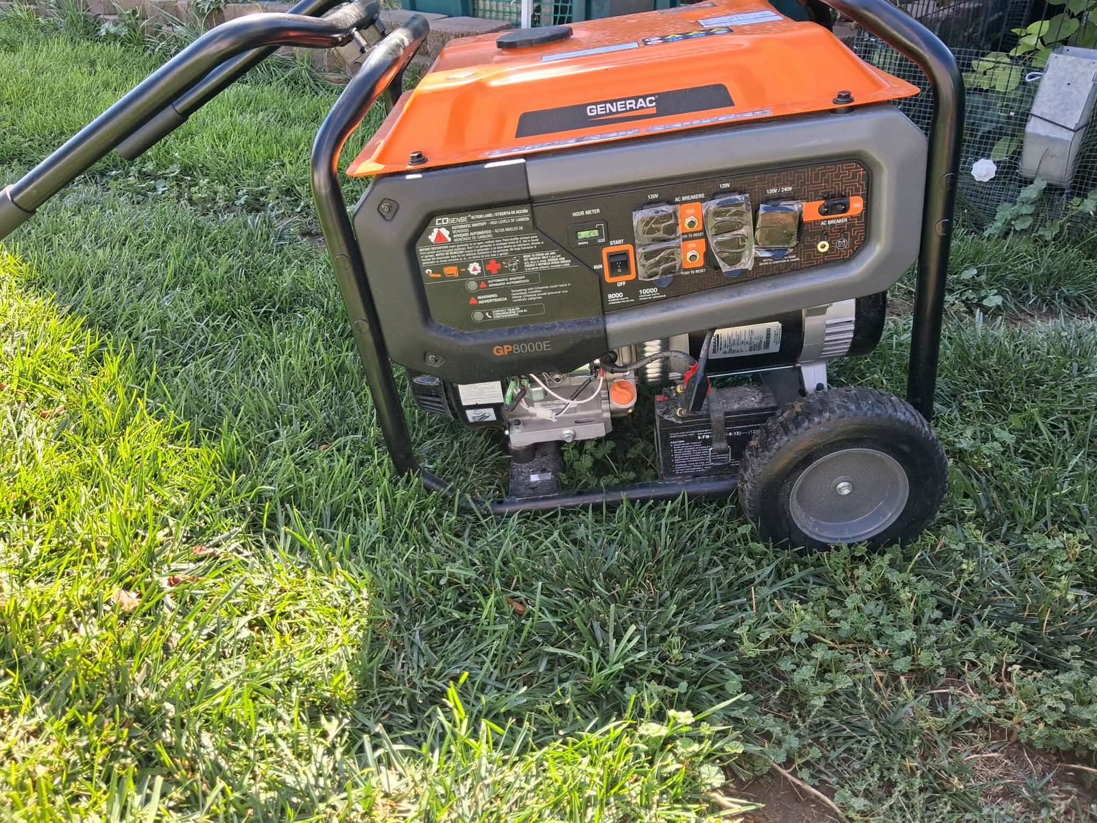 Generac GP8000E Portable Generator - 8000 Running Watts, 24.1 Hours