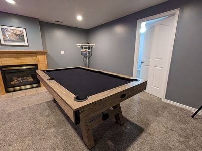 7' Rustic Pool Table – Black Felt + Protective Cover
