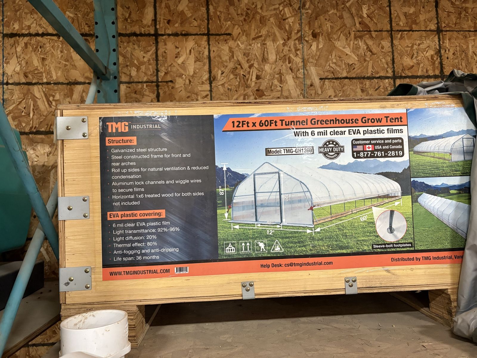 TMG Industrial 12ft x 60ft Tunnel Greenhouse Grow Tent TMG-GH1260