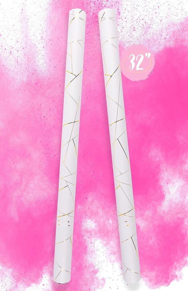 32inch Set of 2 Gender Reveal Cannons (Pink)