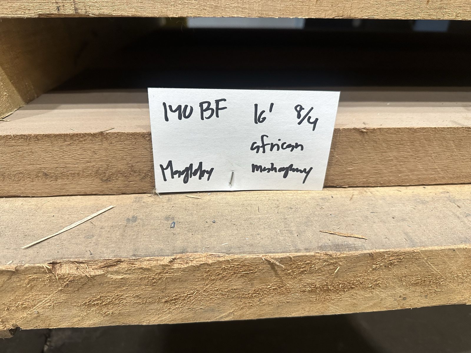 African Mahogany Raw Lumber: 8/4, 16’ , approx. 140 BF