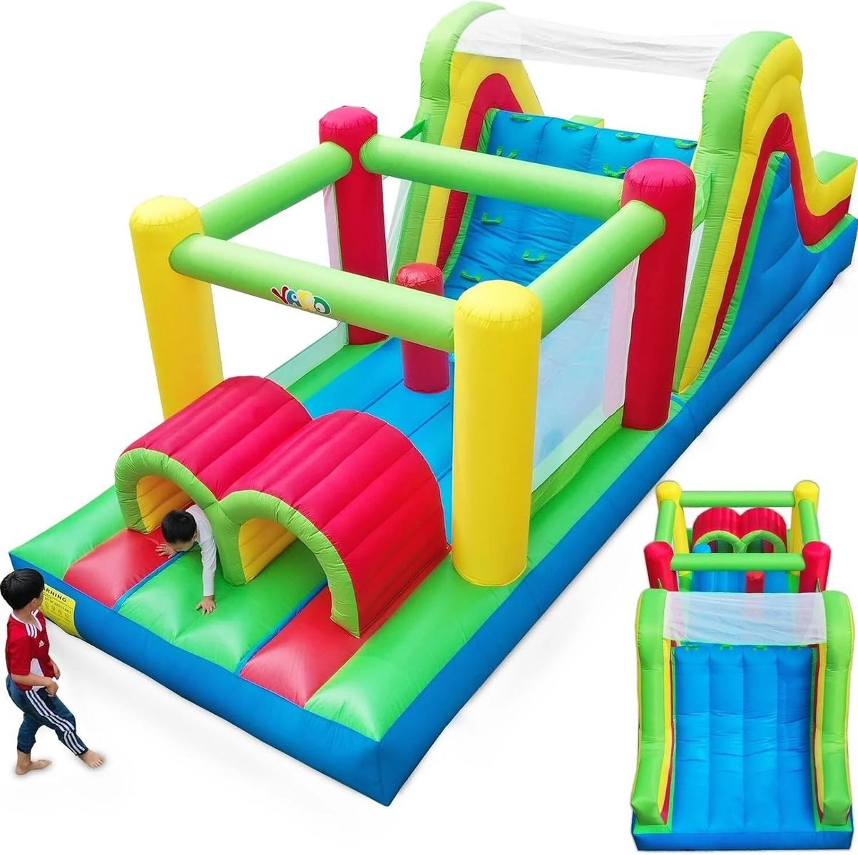HUGE 21ft Inflatable Obstacle Course Bounce House with Slide – Brand New!