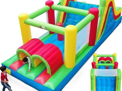 HUGE 21ft Inflatable Obstacle Course Bounce House with Slide – Brand New!
