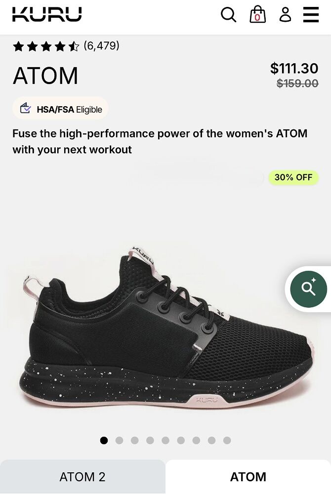 KURU Atom Foor Pain Walking Shoes Size 7.5