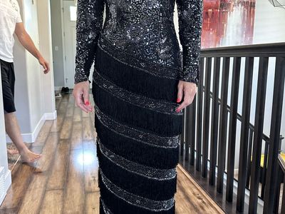 Black sequin gown