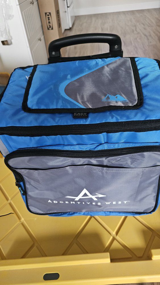 Collapsible Rolling Soft Cooler Bag with Wheels and Telescoping Handle