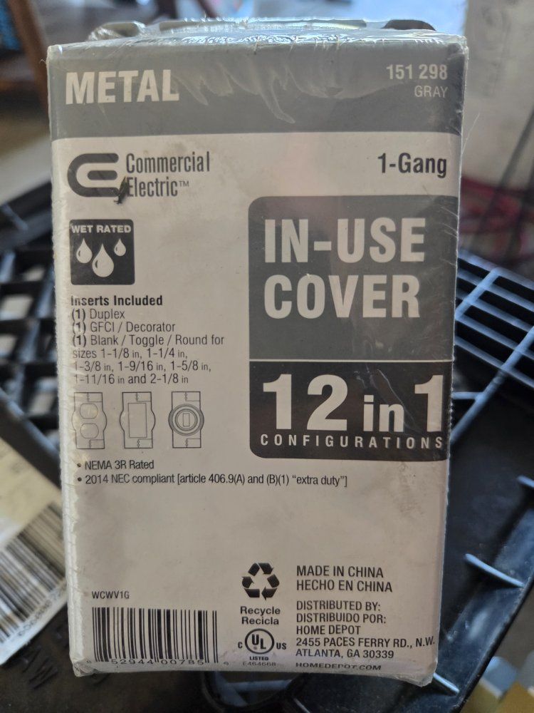Commercial Electric 1-Gang Gray Wet Rated In-Use Cover - 12-in-1 Configurations, NEMA 3R Rated