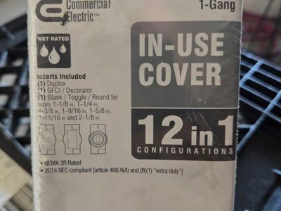 Commercial Electric 1-Gang Gray Wet Rated In-Use Cover - 12-in-1 Configurations, NEMA 3R Rated
