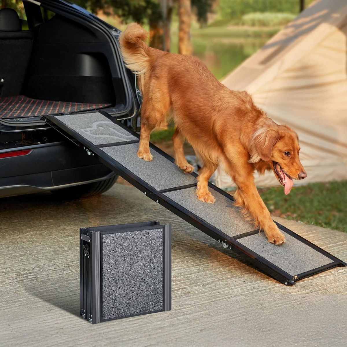 NEW Upgraded Dog Ramp for Car 63" Long & 19.7" Wider Portable Dog Ramps for Large Dogs