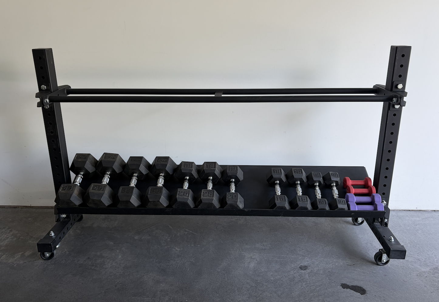 Dumbbell Set with Rolling Rack – 294 lbs Total – $650 OBO