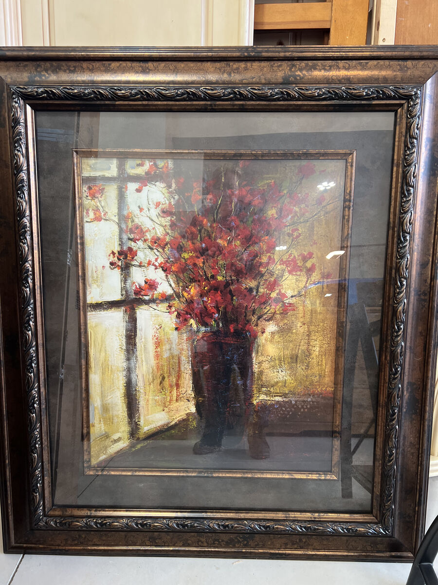 Large framed wall art with glass