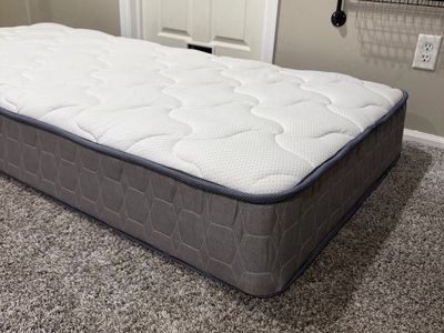 White & Gray Twin Quilted Mattress