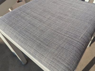 Two White and Grey IKEA Kitchen Chairs