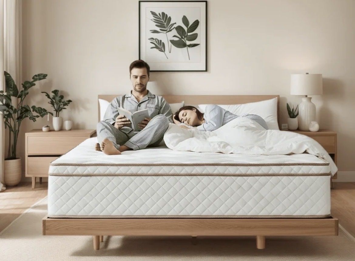 New in box 10 inch queen mattress medium firm