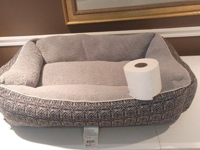 Vibrant Life Plush Gray Patterned Bolster Dog Bed