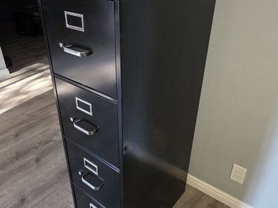 HON 4 Drawer Vertical File Cabinet with Lock, 25" Deep, Black