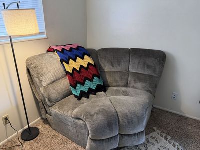 Cozy Gray Fabric Corner Couch - Excellent Condition