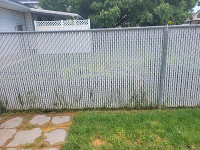 White Chain Link Fence Privacy Slats - Used