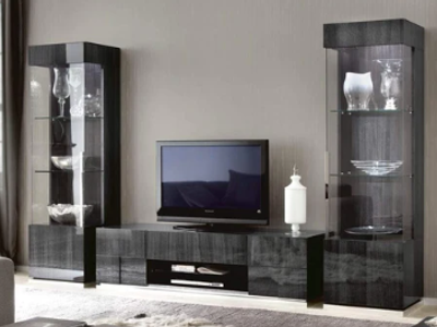 ALF ITALIA MONTE CARLO TV STAND,RIGHT & LEFT 1-DOOR CURIOS