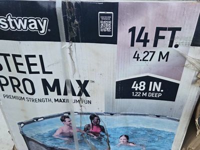 Bestway Steel Pro Max 14ft x 48in Round Above Ground Swimming Pool with Pump & Ladder