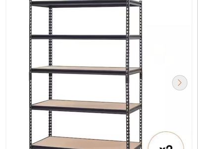 2-Pack Heavy Duty 5-Shelf Garage Shelving Units 6 Feet Tall