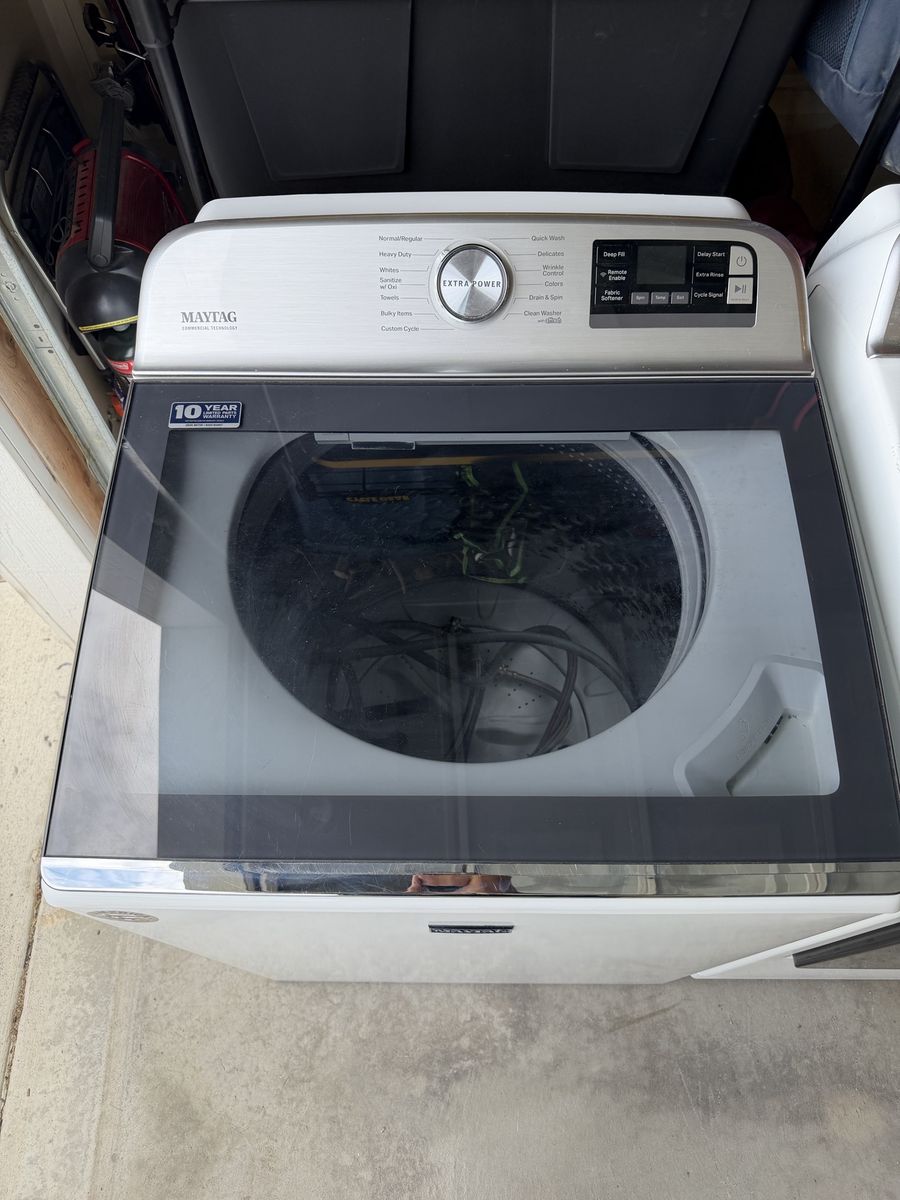 Maytag MVW7232HW0 Top Load Washer with Extra Power - White/Stainless Steel