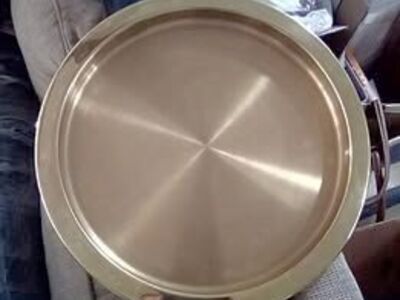 14" Round Gold Brushed Stainless Steel Tray Room 360 by Front of the House
