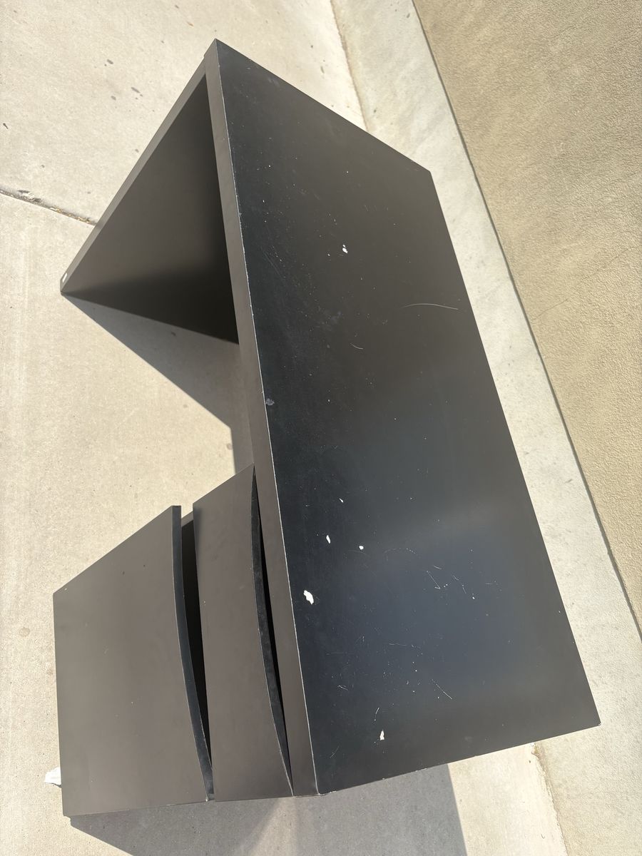 Black Wooden Office Desk with Drawer and Storage Cabinet