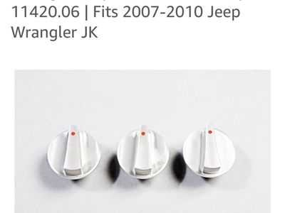 Rugged Ridge 11420.06 Aluminum Dash Knobs for 2007-2010 Jeep Wrangler JK - Silver (3-Pack)