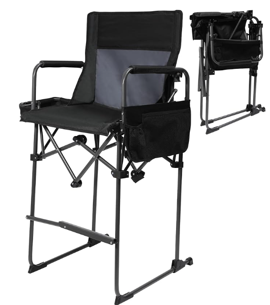 Folding Camping Chair High Foldable Directors Chair Bar Height