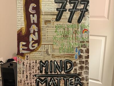 Mixed Media "Mind Over Matter" Canvas Art - 777, Rainbow, Change Themes