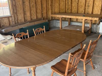 Large dining table with 4 chairs