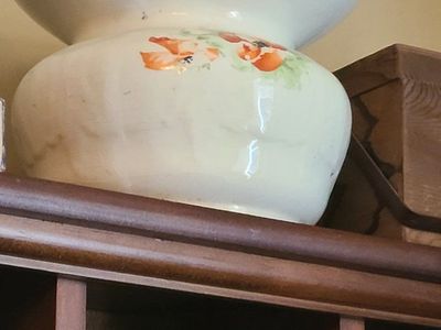 Antique Ceramic Chamber Pot with Floral Design